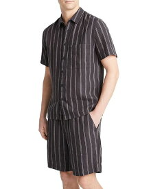 【送料無料】 ヴィンス メンズ シャツ トップス Moonbay Stripe Regular Fit Button Down Shirt Soft Black