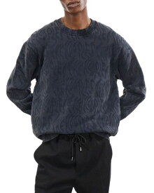 【送料無料】 ザ・クープルス メンズ パーカー・スウェット アウター Relaxed Fit Printed Long Sleeve Crewneck Sweatshirt Black Washed