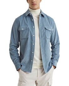 【送料無料】 レイス メンズ ジャケット・ブルゾン アウター Bonucci Cotton Corduroy Shirt Jacket Ashley Blue