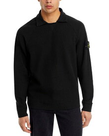 【送料無料】 ストーンアイランド メンズ パーカー・スウェット アウター Regular Fit Polo Collar Sweatshirt Black