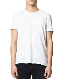 【送料無料】 ザディグ エ ヴォルテール メンズ Tシャツ トップス Stockholm Cotton Slub Tee Blanc