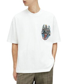 【送料無料】 オールセインツ メンズ Tシャツ トップス Howlrider Short Sleeve Graphic Tee Optic White