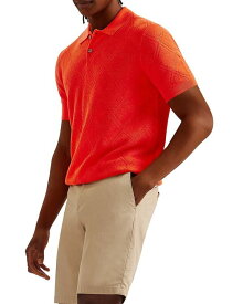 【送料無料】 テッドベーカー メンズ ニット・セーター アウター Ventar Textured Short Sleeve Polo Sweater Bright Orange