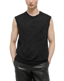 【送料無料】 ヘルムート ラング メンズ ニット・セーター アウター Merino Wool Blend Crushed Relaxed Fit Crewneck Sweater Vest Black