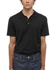 【送料無料】 ヘルムート ラング メンズ ポロシャツ トップス Wool & Silk Fine Gauge Knit Relaxed Fit Polo Shirt Black