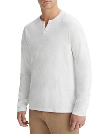 【送料無料】 ヴィンス メンズ シャツ トップス Slub Split Neck Long Sleeve Shirt Optic White