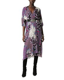 【送料無料】 バッシュ レディース ワンピース トップス Robe Blake Printed Faux Wrap Midi Dress Purple