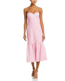 【送料無料】 アクア レディース ワンピース トップス Stripe Bustier Midi Dress - 100% Exclusive Pink/white