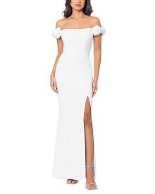 【送料無料】 アクア レディース ワンピース トップス Scuba Crepe Slit Front Gown - 100% Exclusive White