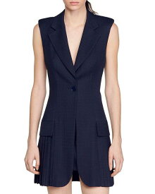 【送料無料】 サンドロ レディース ワンピース トップス Carine Sleeveless Blazer Mini Dress Deep Blue