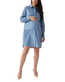 【送料無料】 イングリッド&イザベル レディース ワンピース トップス Maternity Cotton Shirtdress Blue/White Stripe