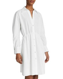 【送料無料】 ヴィンス レディース ワンピース トップス Cotton Drawcord Shirt Dress Optic White