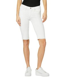 【送料無料】 ハドソン レディース ハーフパンツ・ショーツ ボトムス Amelia Mid Rise Bermuda Denim Shorts in White White