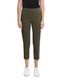 【送料無料】 セオリー レディース カジュアルパンツ ボトムス Treeca Linen Blend Cropped Pants Dark Olive