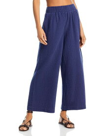 【送料無料】 エコー レディース カジュアルパンツ ボトムス Supersoft Cotton Gauze Wide Leg Pants Marine