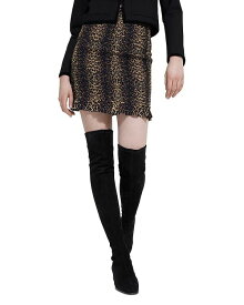 【送料無料】 ザ・クープルス レディース スカート ボトムス Stripy Leo Smocked Mini Skirt Leopard