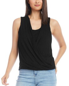 【送料無料】 カレンケーン レディース シャツ トップス Layered Drape Front Top Black