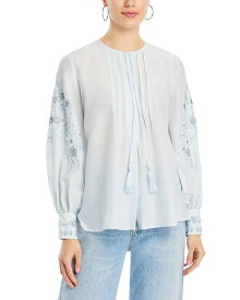 【送料無料】 コビーハルペリン レディース シャツ トップス Acacia Pleated Embroidered Top Ice