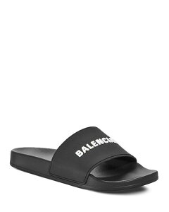 oVAK Y V[Y T_ Balenciaga Men's Pool Slide Sandals Noir/Blanc