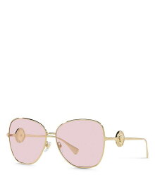 【送料無料】 ヴェルサーチ レディース サングラス・アイウェア アクセサリー Butterfly Sunglasses 60mm Gold/Pink Polarized Solid