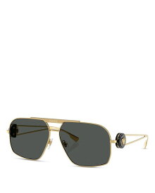 【送料無料】 ヴェルサーチ レディース サングラス・アイウェア アクセサリー Solid Pilot Sunglasses 62mm Gold/Gray Solid