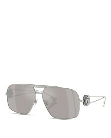【送料無料】 ヴェルサーチ レディース サングラス・アイウェア アクセサリー Pilot Sunglasses 62mm Silver/Silver Mirrored Solid