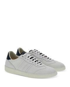 tFK Y V[Y Xj[J[ [X Ferragamo Men's Achille Lace Up Sneakers Optic White/Marine Blue zCg