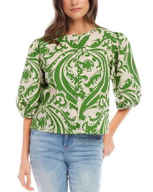 【送料無料】 カレンケーン レディース シャツ ブラウス トップス Puffed Sleeve Paisley Print Blouse Print