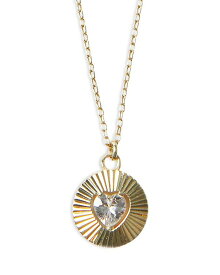 【送料無料】 アルジェントヴィーヴォ レディース ネックレス・チョーカー・ペンダントトップ アクセサリー Cubic Zirconia Heart Pendant Necklace 16"-18" Gold