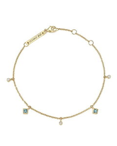 yz ]C`bR fB[X uXbgEoOEANbg ANZT[ 14K Yellow Gold Diamond and Aquamarine Charm Bracelet - 100% Exclusive Blue/White