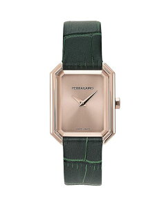 tFK fB[X ANZT[ rv Ferragamo Crystal Watch 26.5mm x 33.5mm Pink/Green sN