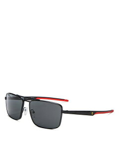 【送料無料】 フェラーリ レディース サングラス・アイウェア アクセサリー Square Sunglasses 60mm Black/Gray Solid