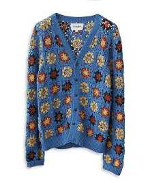 【送料無料】 コリドー メンズ ニット・セーター カーディガン アウター Hand Crocheted Floral Patterned Button Cardigan Indigo