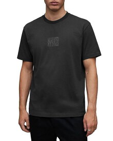 【送料無料】 オールセインツ メンズ Tシャツ トップス Varden Cotton Logo Graphic Tee Washed Black