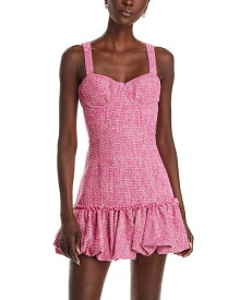 【送料無料】 アクア レディース ワンピース トップス Tweed Bubble Hem Mini Dress - 100% Exclusive Pink