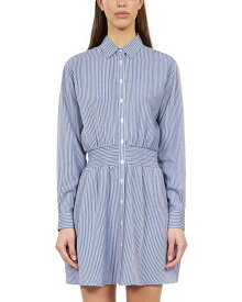 【送料無料】 ザ・クープルス レディース ワンピース トップス Short Striped Shirt Dress Blue