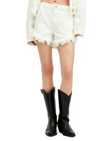 【送料無料】 オールセインツ レディース ハーフパンツ・ショーツ ボトムス Astrid Frayed Denim Shorts Cream White