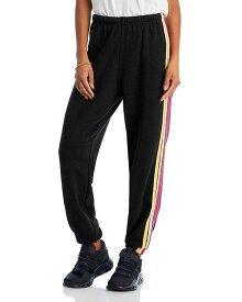【送料無料】 アヴィエイターネイション レディース カジュアルパンツ スウェットパンツ ボトムス Rainbow-Stripe Sweatpants in Black - 100% Exclusive Black - 100% Exclusive