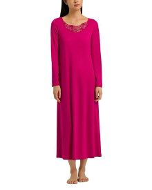 【送料無料】 ハンロ レディース ナイトウェア アンダーウェア Michelle Cotton Lace Trim Nightgown Fuchsia