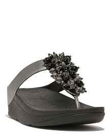 【送料無料】 フィットフロップ レディース サンダル シューズ Women's Fino Embellished Wedge Thong Sandals Peweter Black