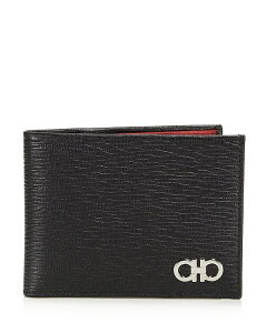 tFK Y ANZT[ z U[ Ferragamo Men's Revival Leather Bifold Wallet Black/Red ubN
