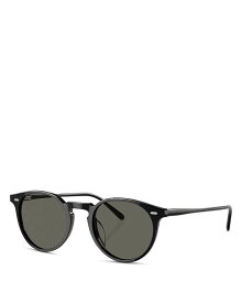 【送料無料】 オリバーピープルズ レディース サングラス・アイウェア アクセサリー N.02 Sun Round Sunglasses 48mm Black/Gray Solid