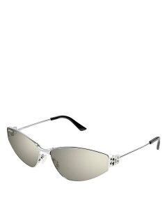 oVAK fB[X ANZT[ TOXEACEFA Silver/Silver Mirrored Solid Balenciaga Mercury Cat Eye Metal Sunglasses, 65mm