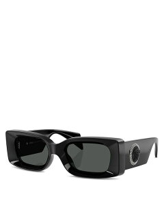 【送料無料】 ヴェルサーチ レディース サングラス・アイウェア アクセサリー Rectangular Sunglasses 52mm Black/Gray Solid