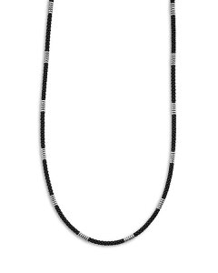 SX Y ANZT[ lbNXE`[J[Ey_ggbv [X LAGOS Men's Sterling Silver Anthem Black Ceramic Station Necklace - 100% Exclusive Black/Silver ubN