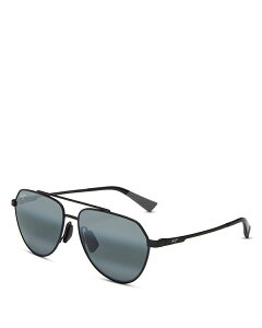 yz }ECW fB[X TOXEACEFA ANZT[ Wai Wai Polarized Aviator Sunglasses 59mm Black/Gray Polarized Solid