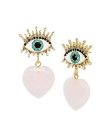 【送料無料】 カートジェイガーロンドン レディース ピアス・イヤリング アクセサリー Signature Evil Eye & Heart Drop Earrings Pink/Gold
