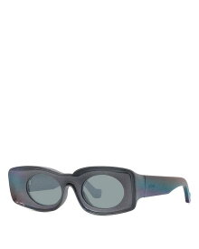 【送料無料】 ロエベ レディース サングラス・アイウェア アクセサリー Paula's Ibiza Oval Sunglasses 49mm Black/Blue Mirrored Solid