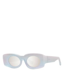 【送料無料】 ロエベ レディース サングラス・アイウェア アクセサリー Paula's Ibiza Oval Sunglasses 49mm White/Gray Mirrored Gradient