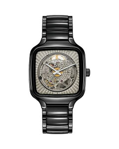 h fB[X ANZT[ rv RADO True Square Watch 38mm x 44mm Silver/Black ubN